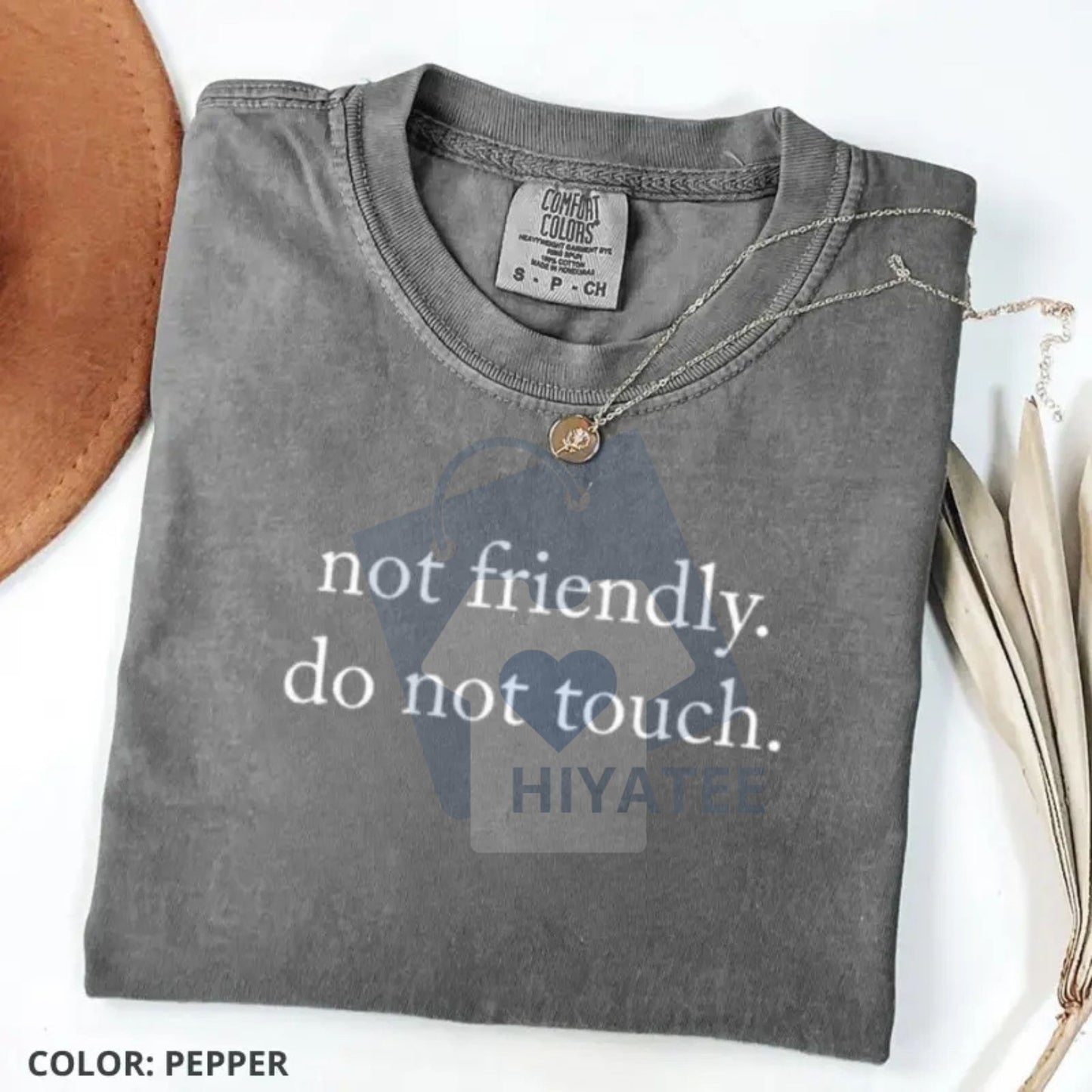 Comfort Colors "Not Friendly Do Not Touch" T-Shirt – Sarcastic Quote Tee, Funny Adult Humor Graphic T-shirt, Trendy Gift