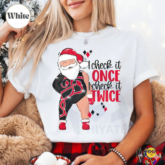 "Santa I Check It Once O Check It Twice" Era Inspired Unisex T-shirt