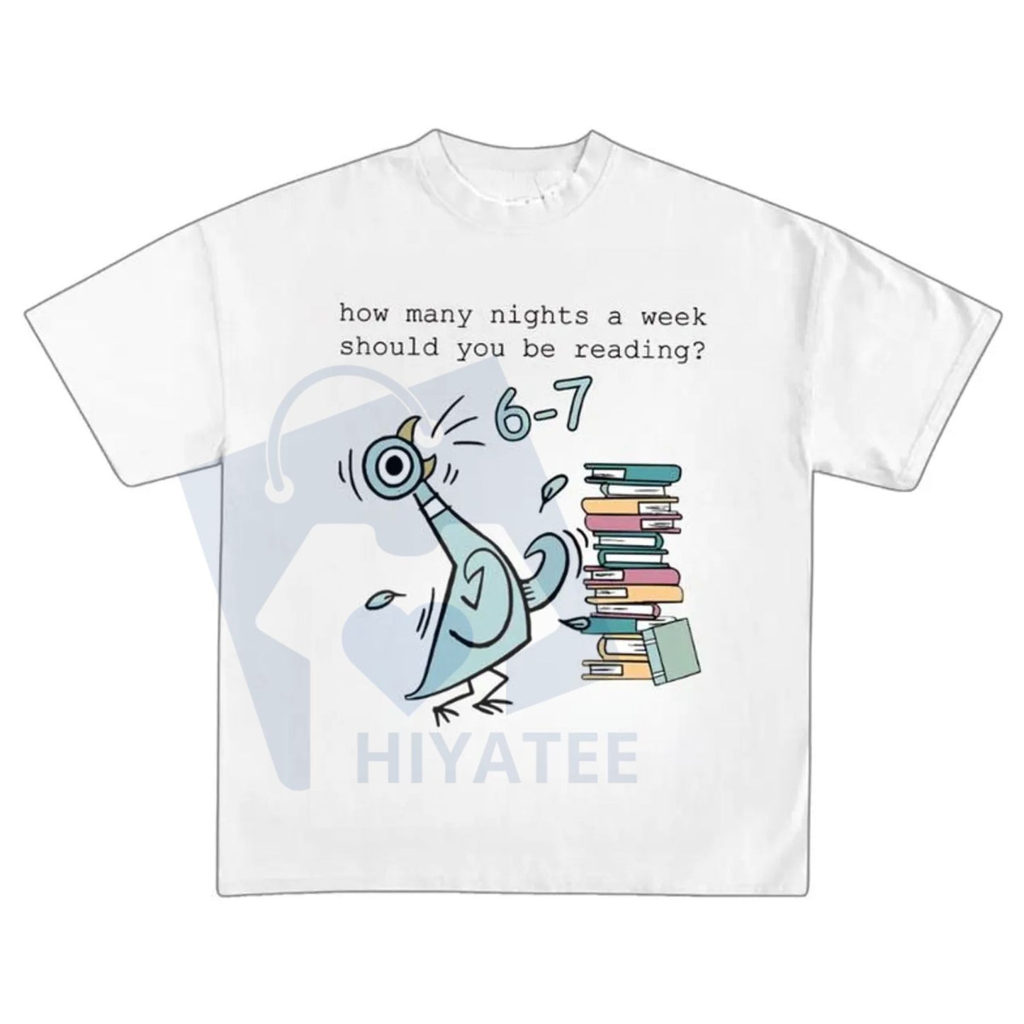 "How Many Nights A Week Should You Be Reading 6-7" Shirt – Pigeon Elephant Piggie Children's Books Tee