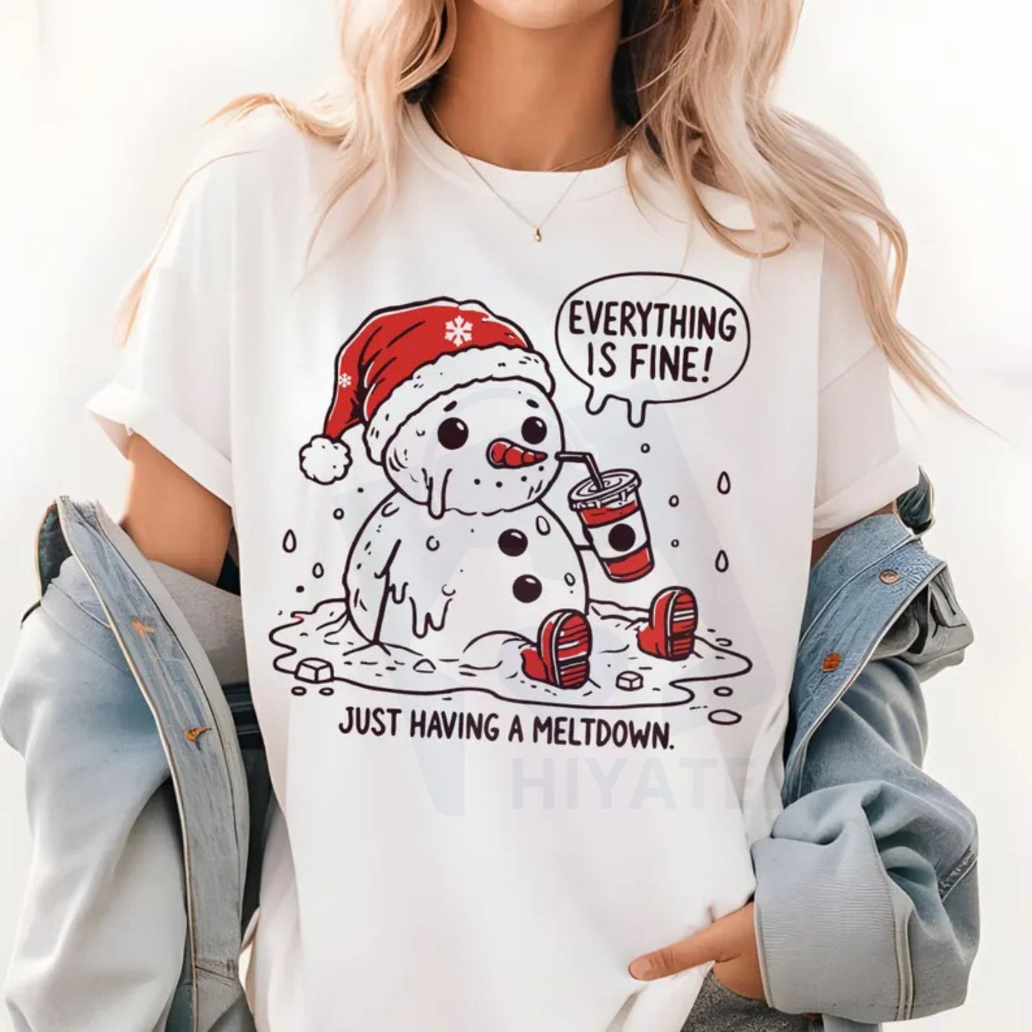 "Everything is Fine Just Having a Meltdown" Snowman SVG – Funny Christmas Mental Health Digital Download