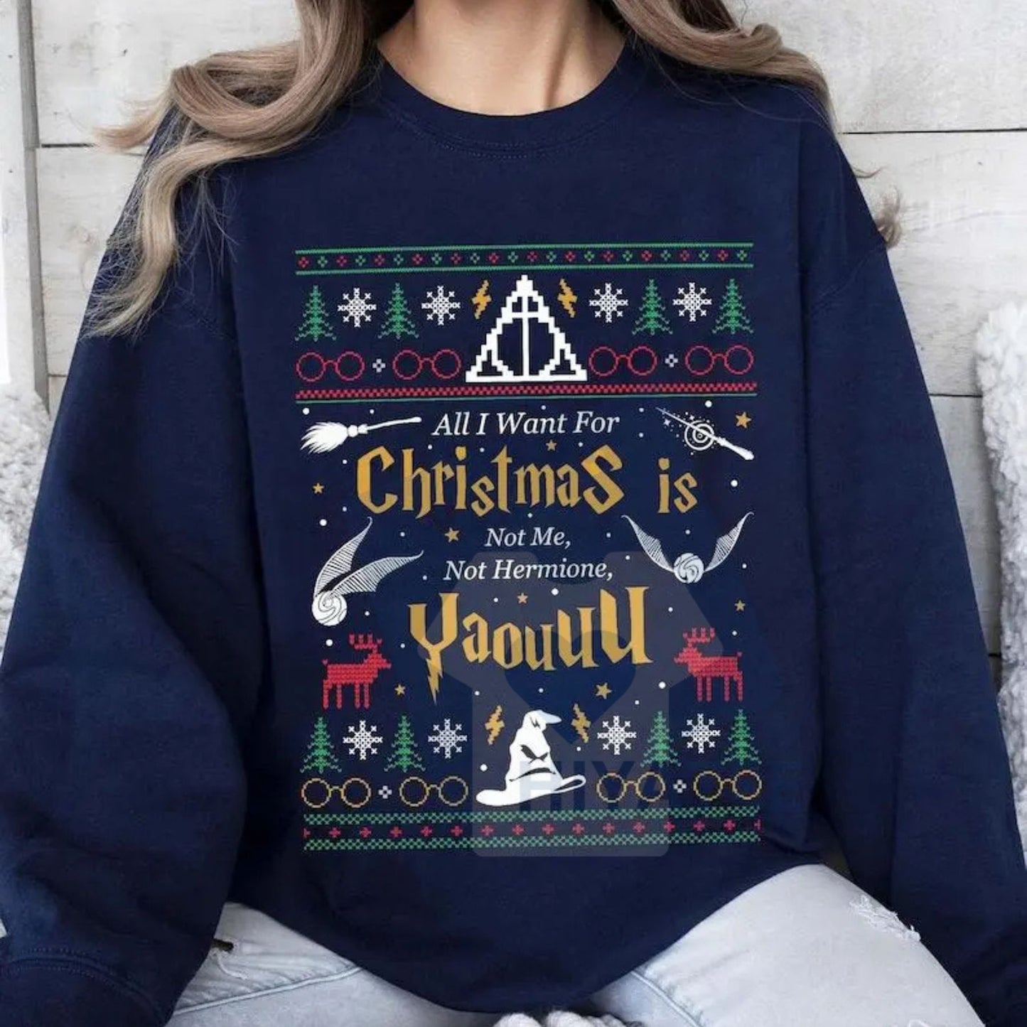 "All I Want for Christmas Is Not Me" Ugly Sweatshirt: Funny Women Xmas Top, Yaou Ugly Christmas Sweater, Humorous Holiday Gift