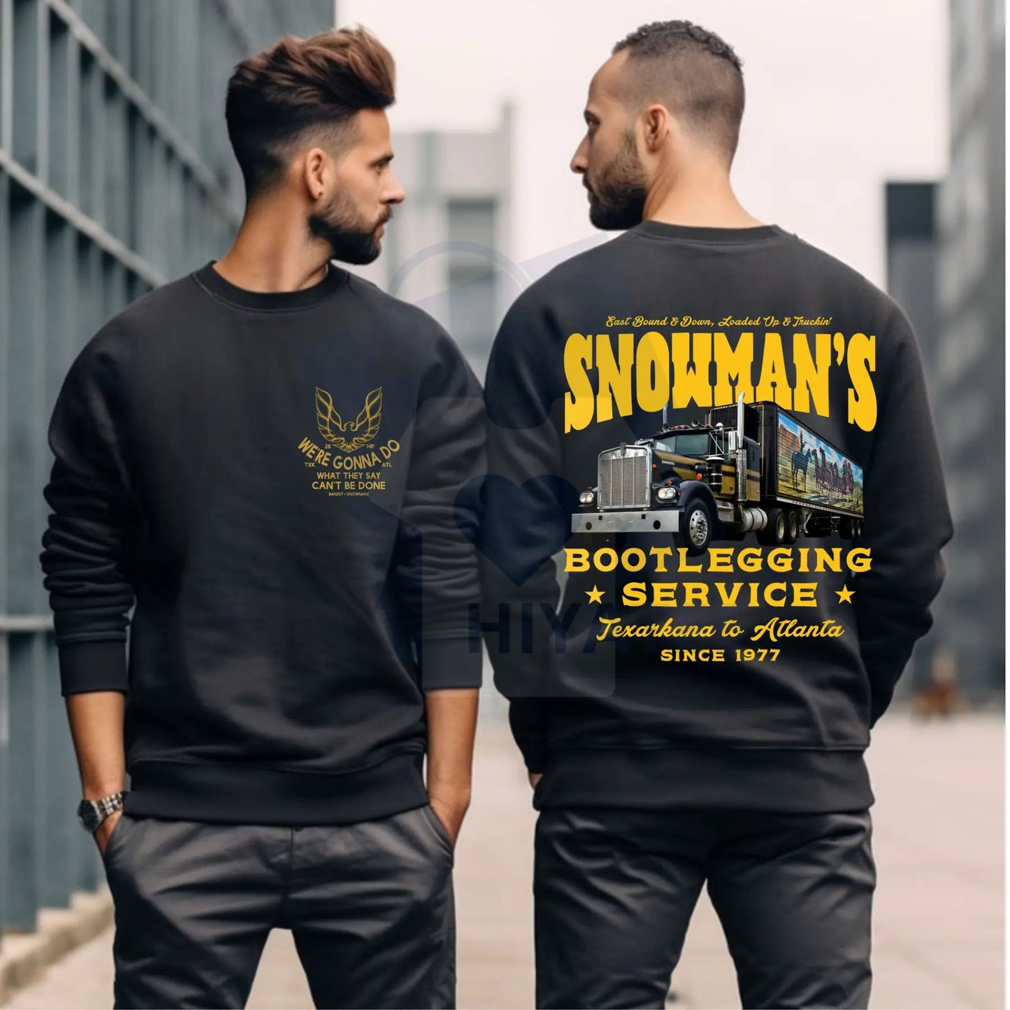 Snowman's Bootlegging Service 2 Side Sweatshirt: Smokey and the Bandit Movie Merch, Unisex Trendy Gift for Him, Classic Film Fan Pullover