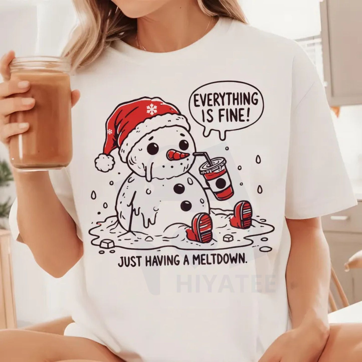 "Everything is Fine Just Having a Meltdown" Snowman SVG – Funny Christmas Mental Health Digital Download