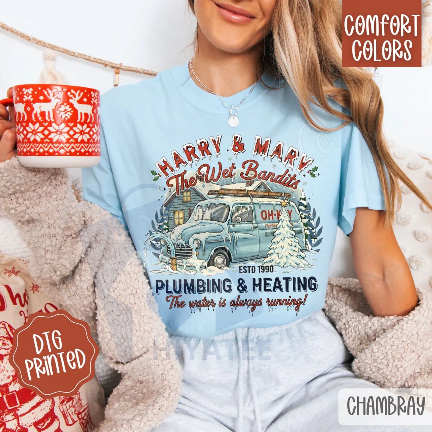 Wet Bandit Christmas Comfort Colors T-Shirt – Trendy Women's Holiday Tee, Home Alone Inspired Xmas Shirt