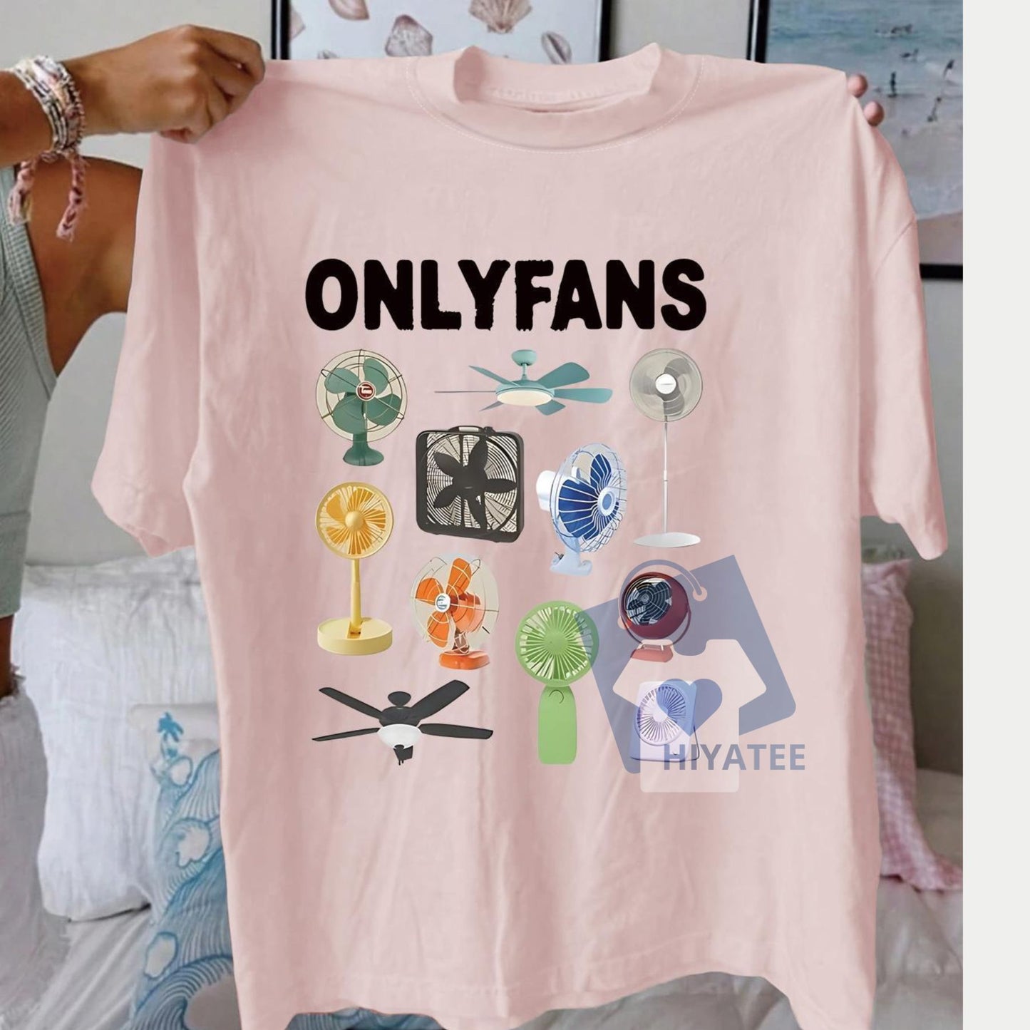 Women's Fan & Letter Print T-Shirt – Casual Summer Graphic Tee, Short Sleeve Round Neck Top for Daily Wear