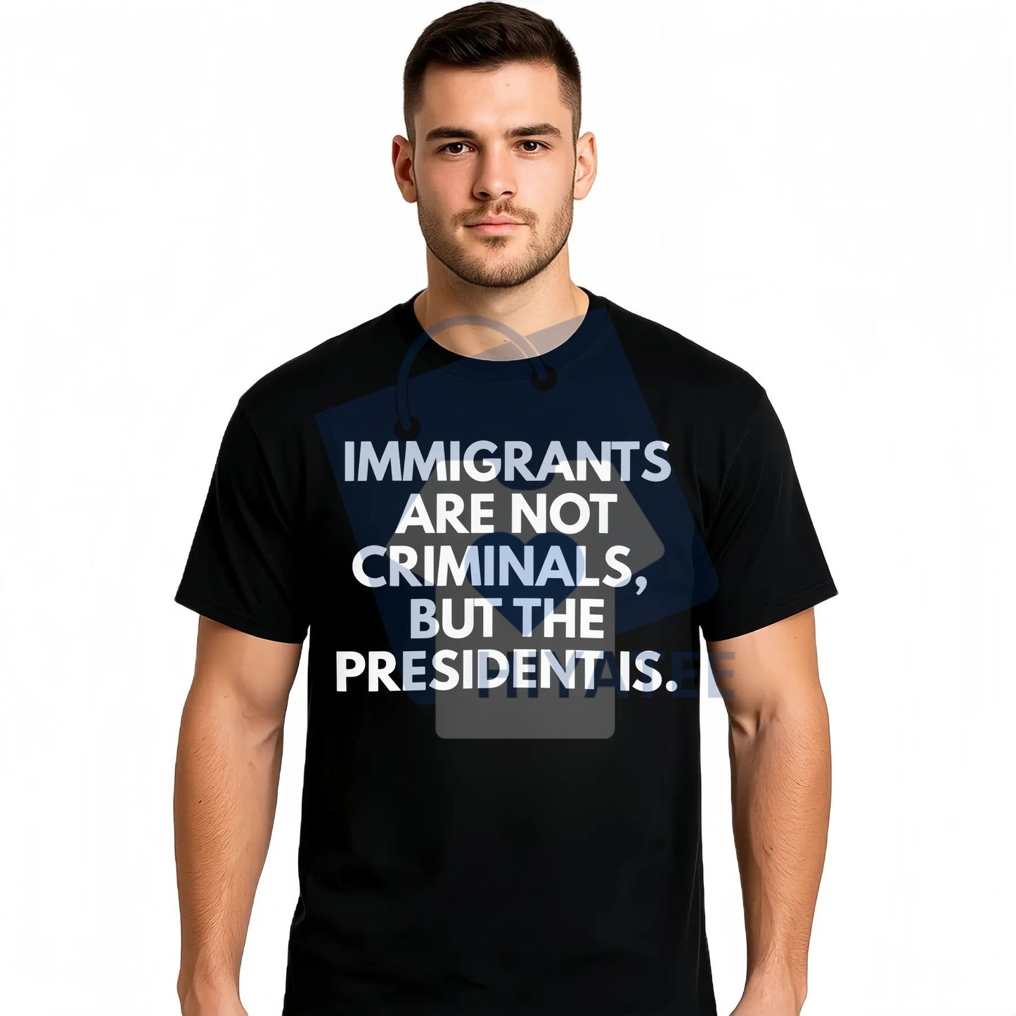 "Immigrants Are Not Criminals But The President Is" Funny T-Shirt – Political Satire Graphic Tee