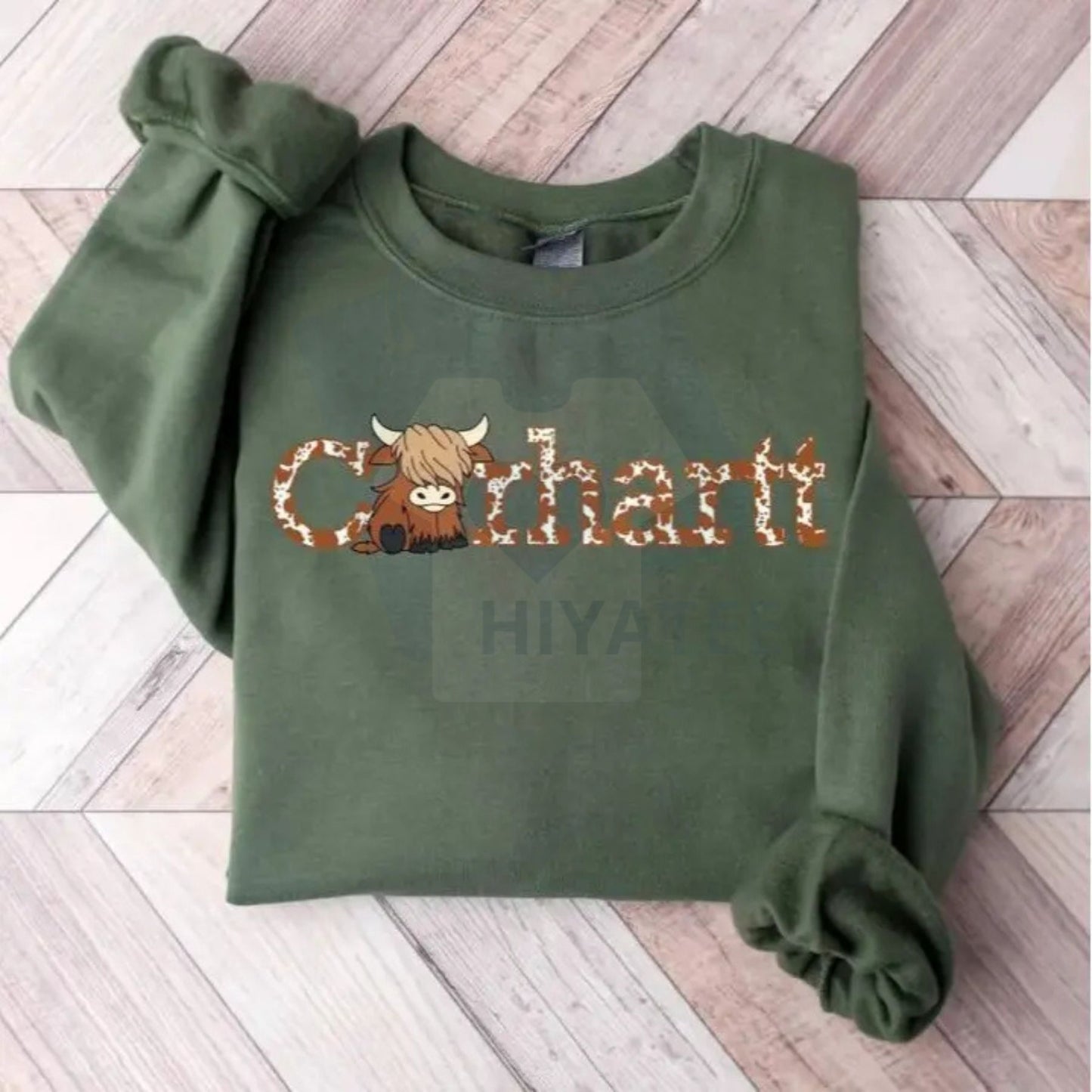 Highland Cow Sweatshirt: Western Cute Cow Crewneck, Farming Sweatshirt, Cow Gift For Her, Farmer Gifts