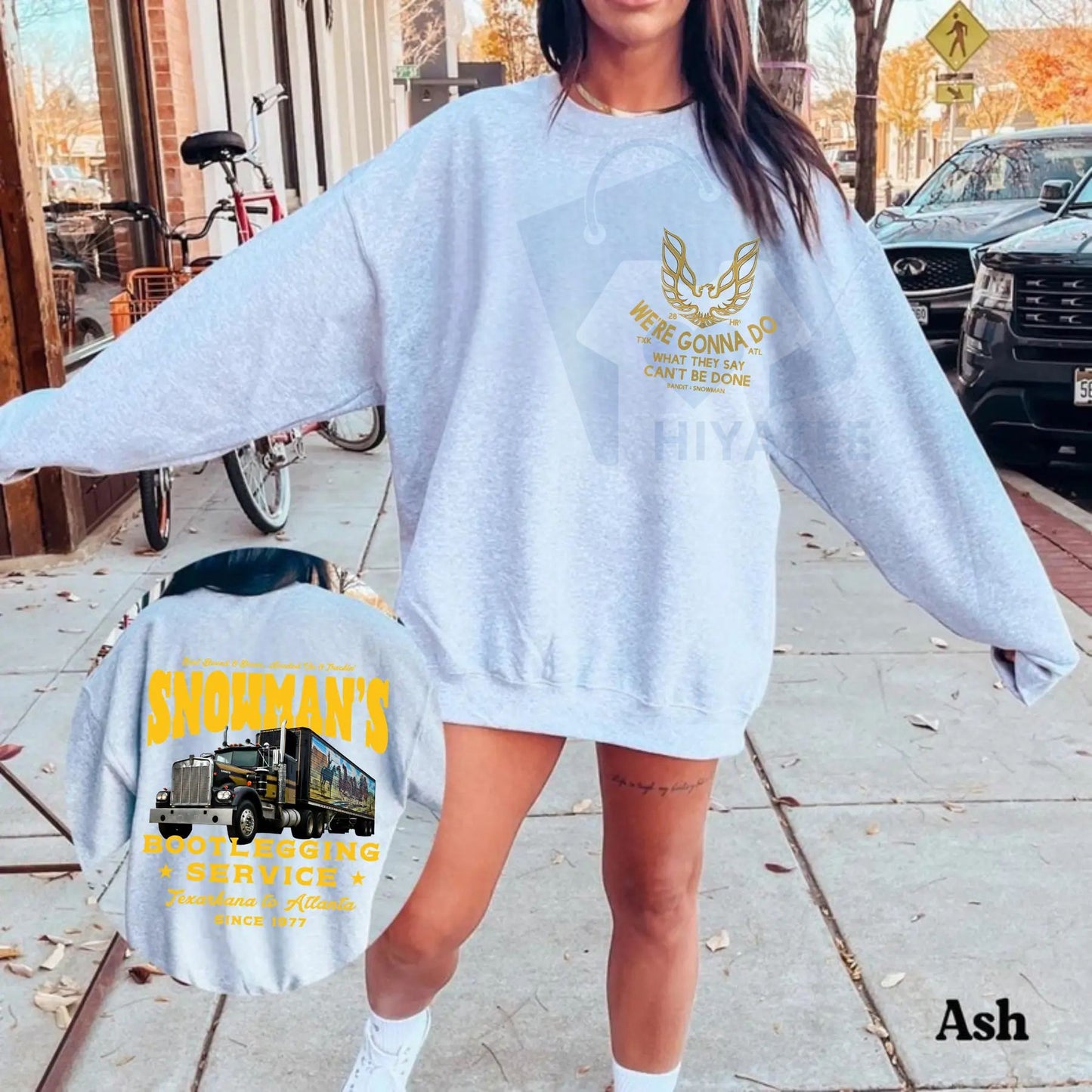 Snowman's Bootlegging Service 2 Side Sweatshirt: Smokey and the Bandit Movie Merch, Unisex Trendy Gift for Him, Classic Film Fan Pullover