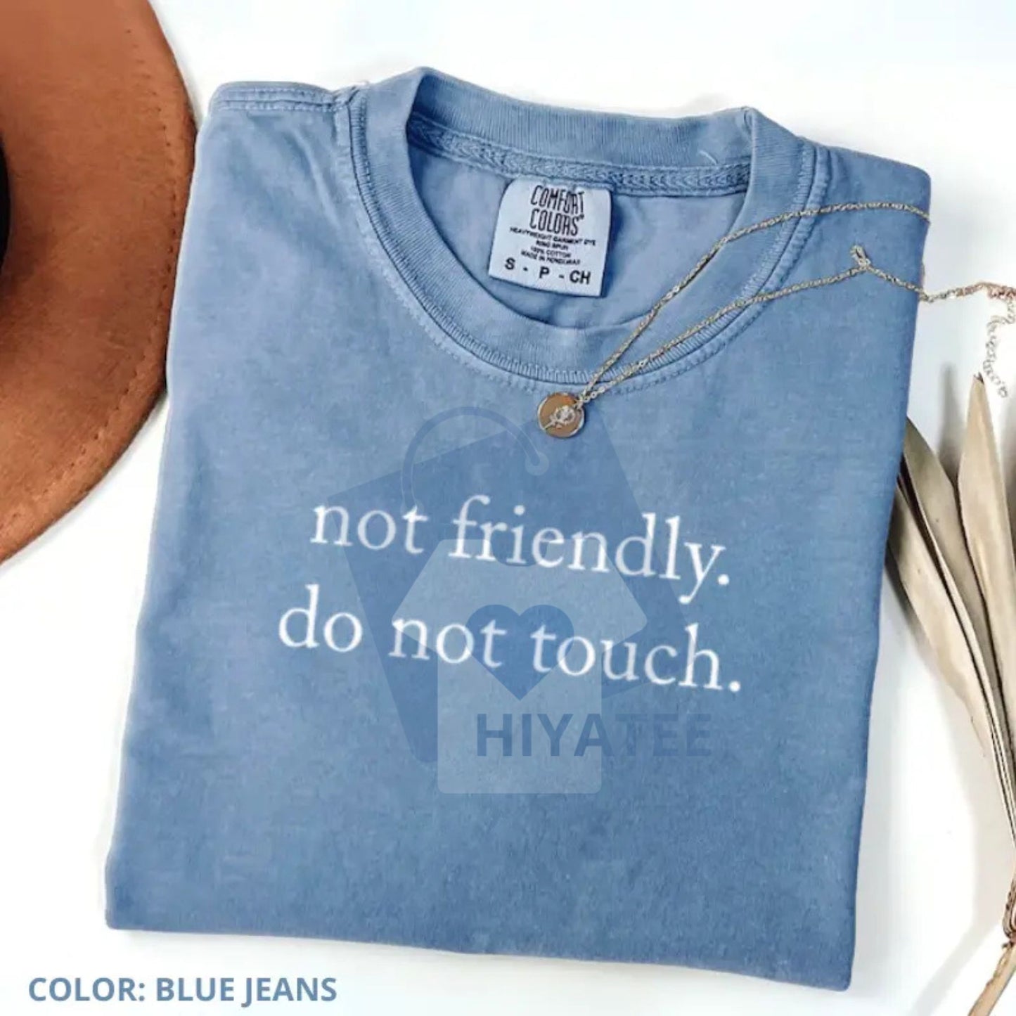 Comfort Colors "Not Friendly Do Not Touch" T-Shirt – Sarcastic Quote Tee, Funny Adult Humor Graphic T-shirt, Trendy Gift
