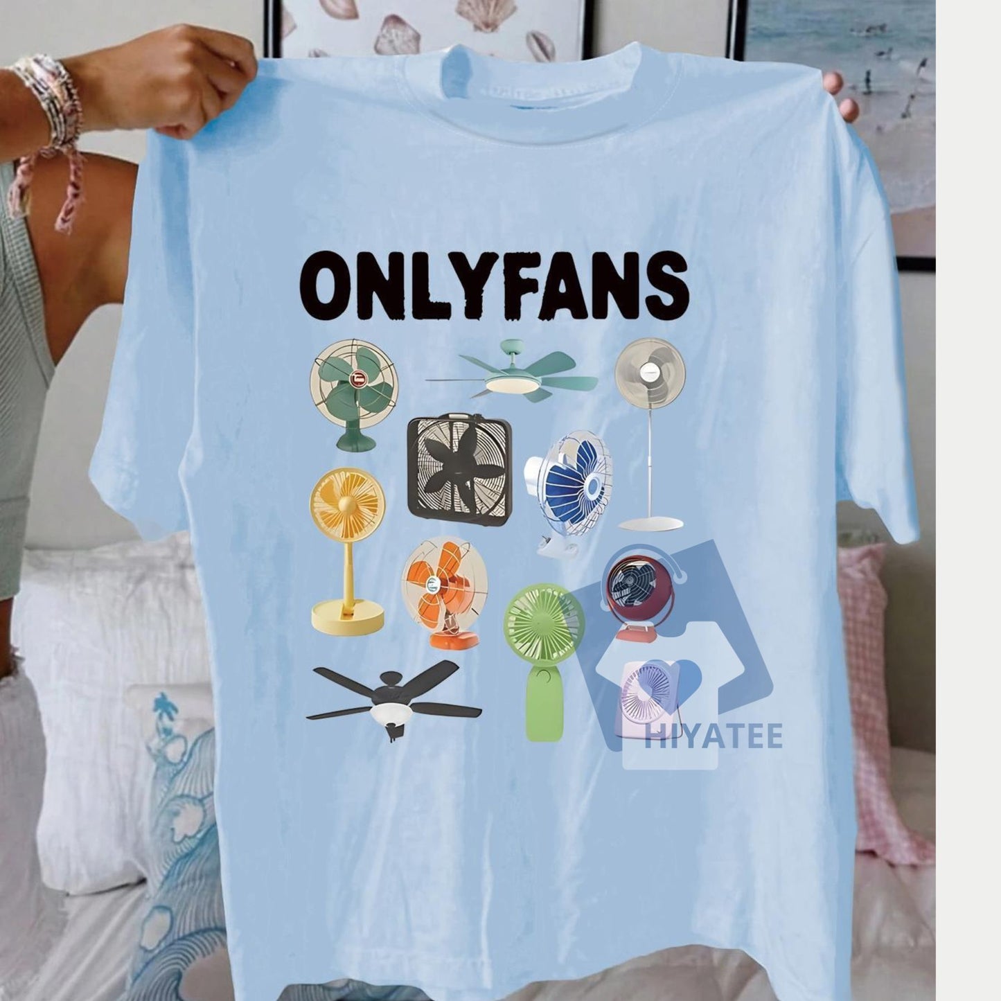 Women's Fan & Letter Print T-Shirt – Casual Summer Graphic Tee, Short Sleeve Round Neck Top for Daily Wear