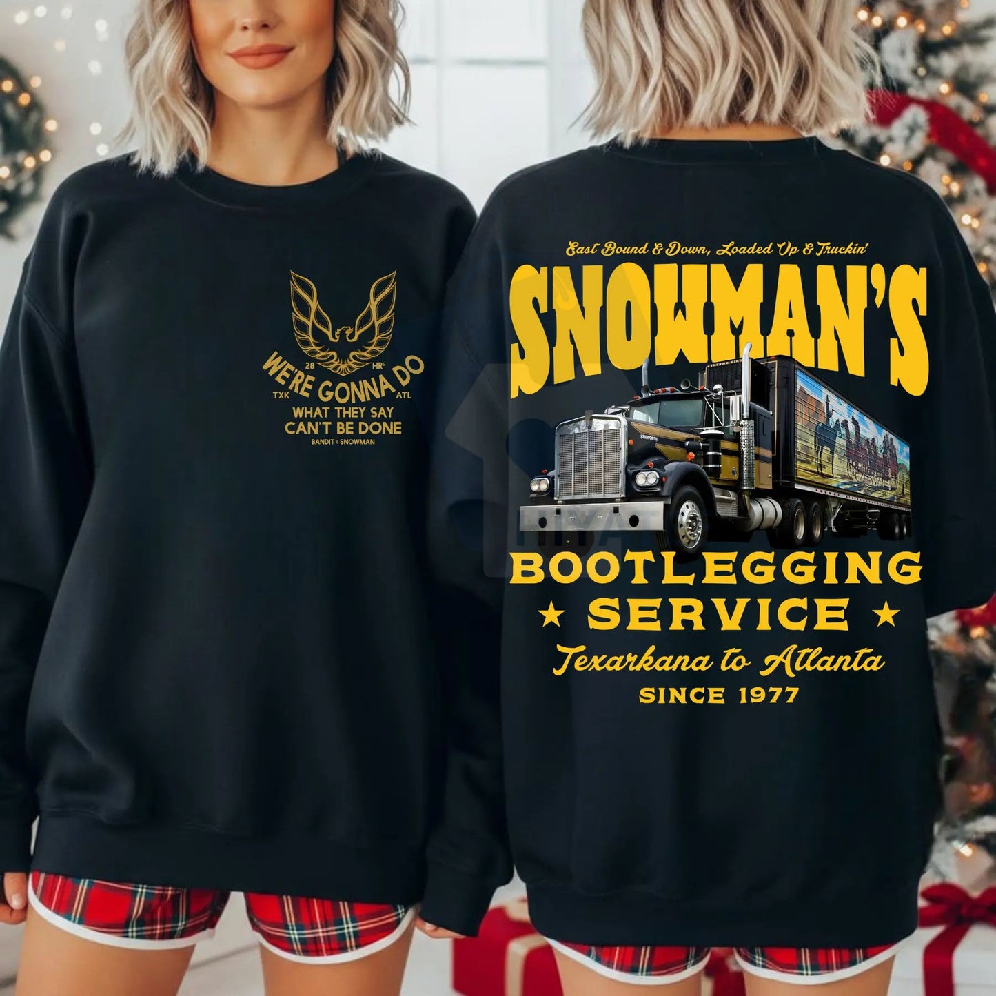 Snowman's Bootlegging Service 2 Side Sweatshirt: Smokey and the Bandit Movie Merch, Unisex Trendy Gift for Him, Classic Film Fan Pullover