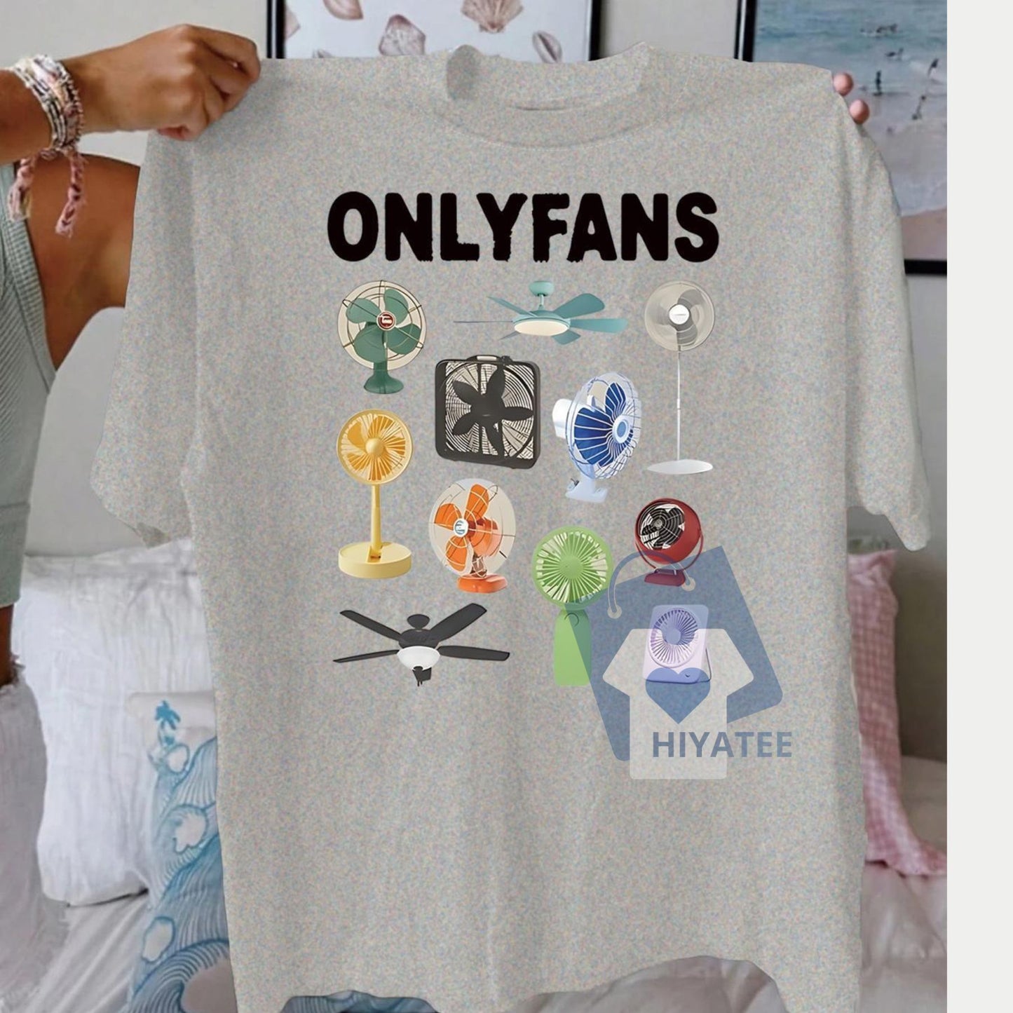 Women's Fan & Letter Print T-Shirt – Casual Summer Graphic Tee, Short Sleeve Round Neck Top for Daily Wear