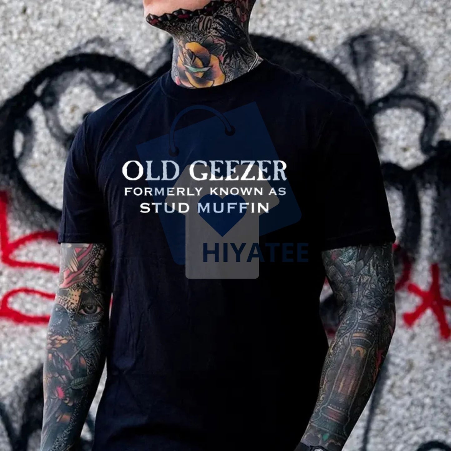"Old Geezer Formerly Known As Stud Muffin" T-Shirt – Funny Men's Graphic Tee, Made in USA