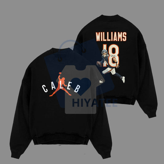 Caleb Williams "Air Caleb #18" Cotton Sweatshirt: Bears Nation Pullover (Made In US), King Caleb Fans Outfit, Game Day Gift - Hiyatee