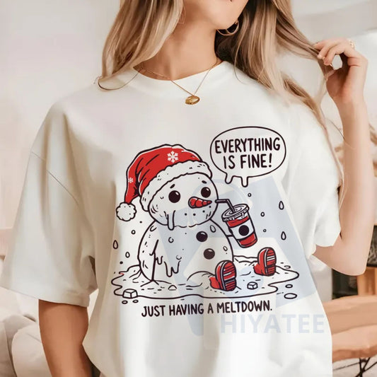 "Everything is Fine Just Having a Meltdown" Snowman SVG – Funny Christmas Mental Health - Hiyatee