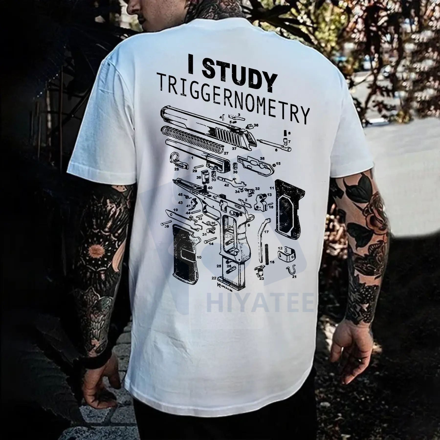 "I Study Triggernometry" T-Shirt – Funny Gun Lover Pro 2A Tactical Tee for Men - Hiyatee