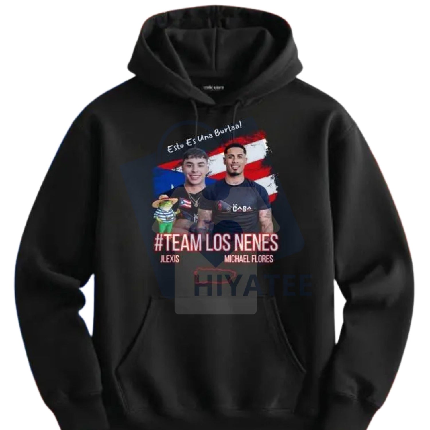 TEAM Los NENE Hoodie – Puerto Rican Flag Design, Team Flores & Jlexis, Alexis & Michael Flores Player Names - Hiyatee