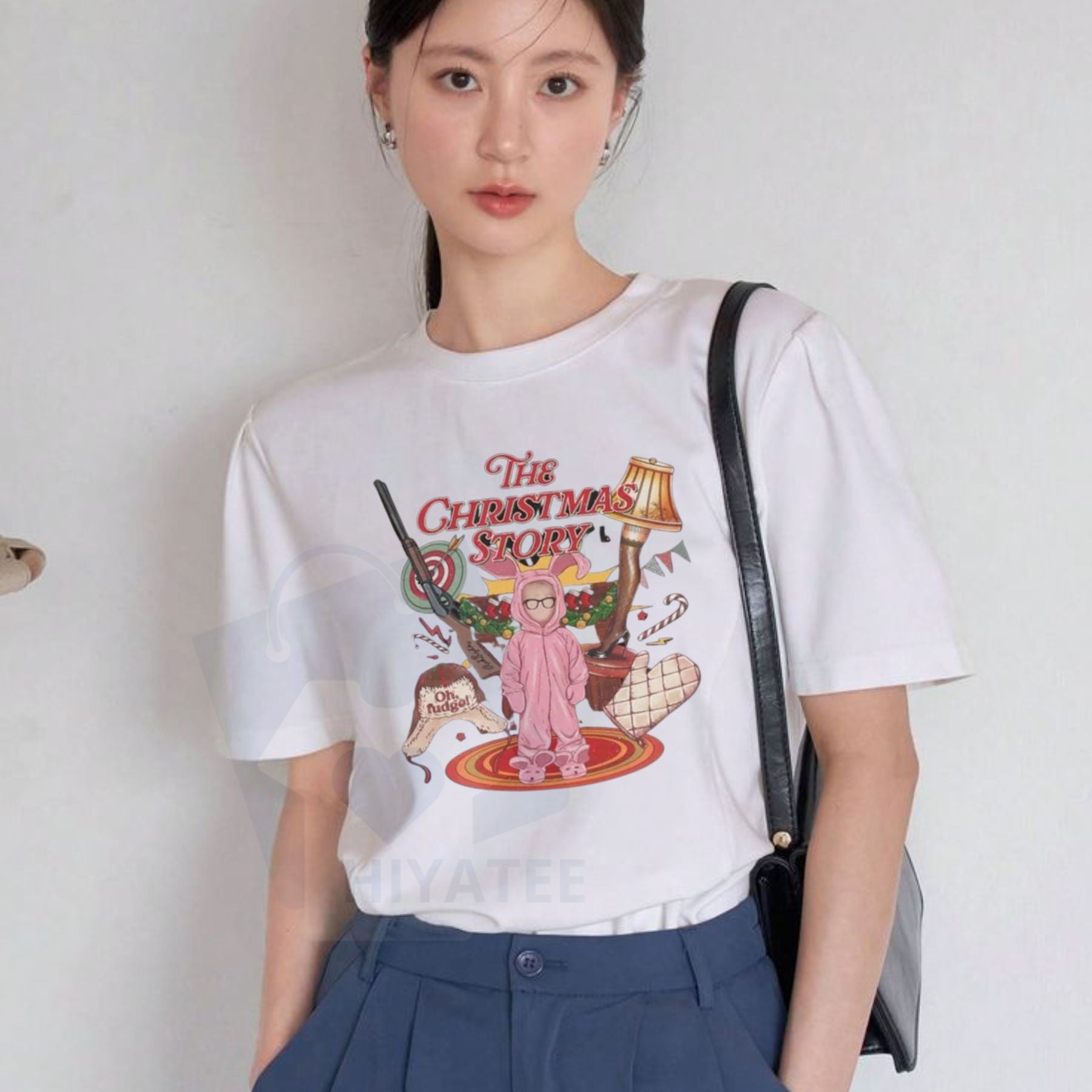 Unisex Retro Christmas Story Graphic Tee – 100% Cotton Nostalgic Design T-Shirt - Hiyatee