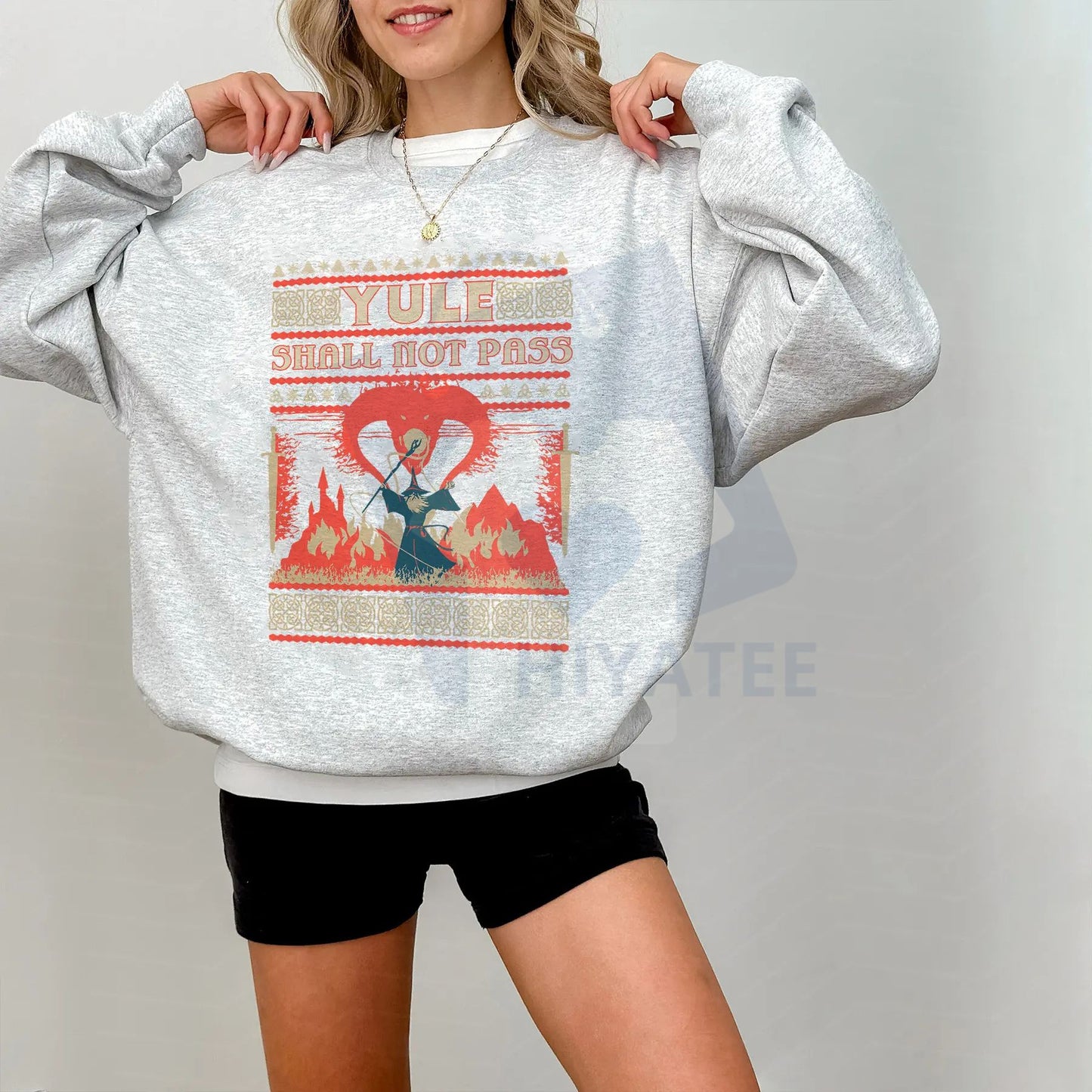 Yule Shall Not Pass Unisex Sweatshirt: LOTR Gifts Cottage Core Pullover - Hiyate